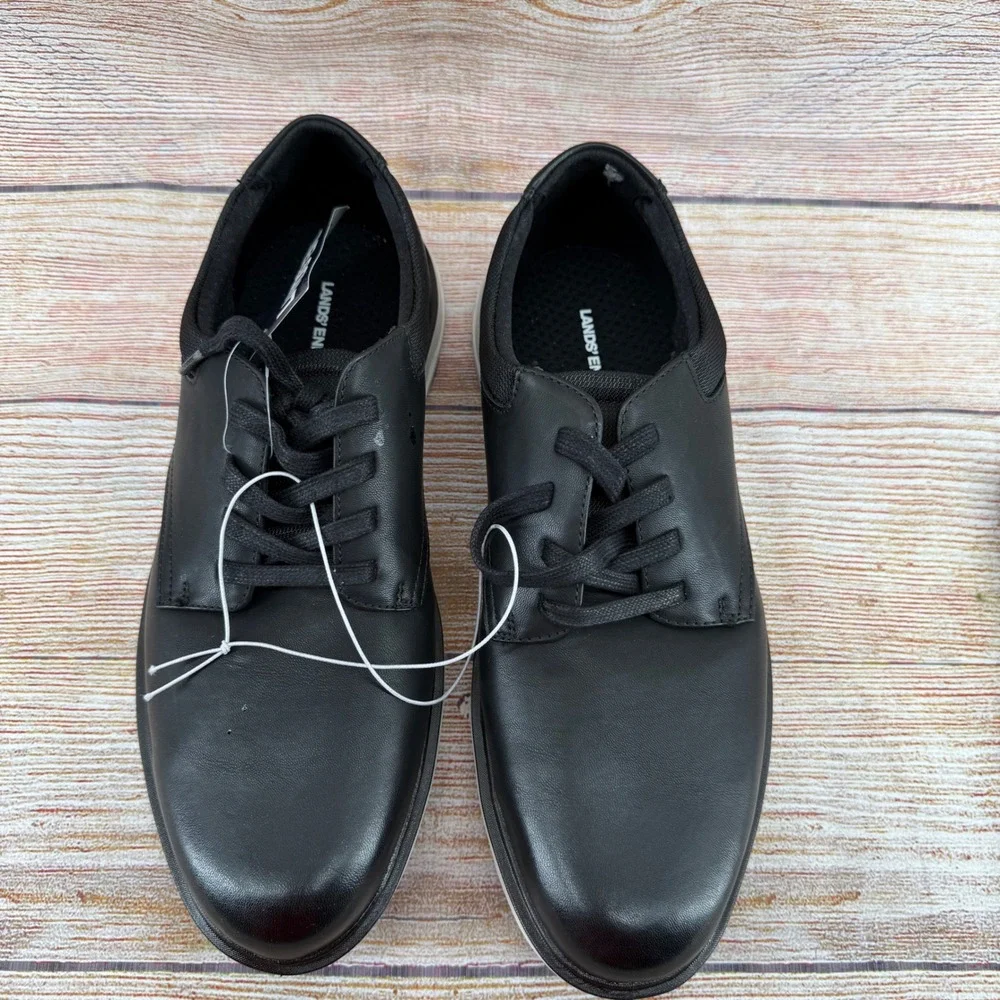 Lands End Sport Oxford Mens 10.5‎ Black White Lightweight Sneaker Shoe 1908426